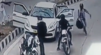 Caught on cam: 4 bike-borne men intercept car, rob occupants on gunpoint