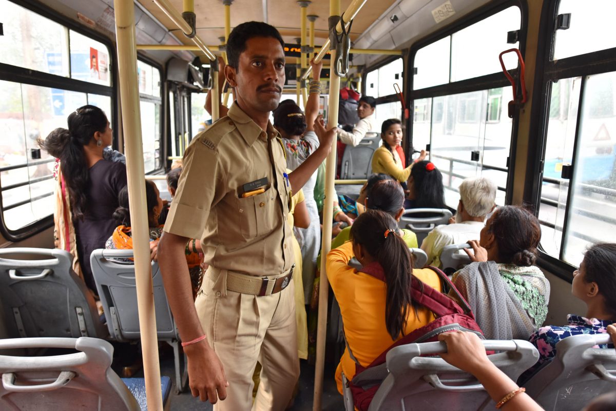 Bus marshals struggle to put food on their plates