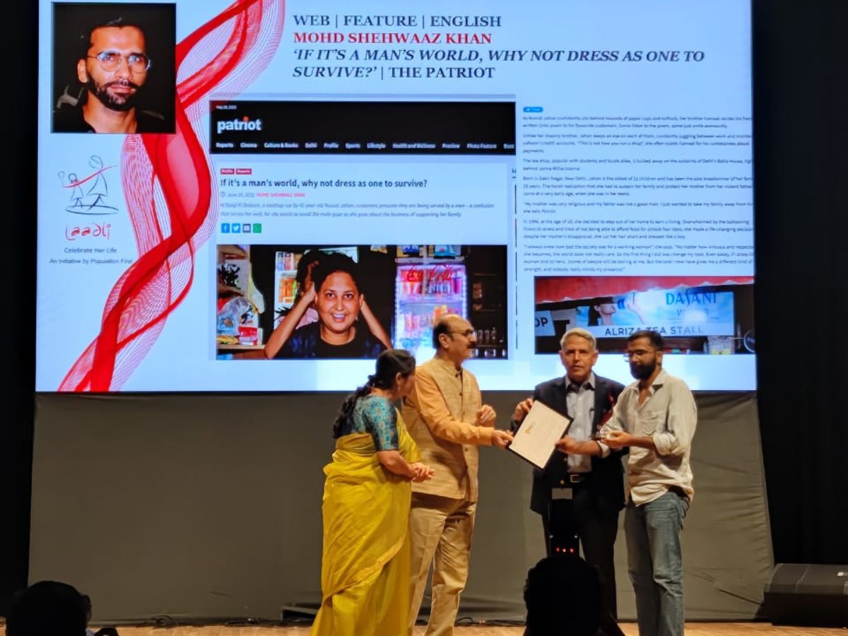 Patriot’s Mohd Shehwaaz Khan wins Laadli Media Award
