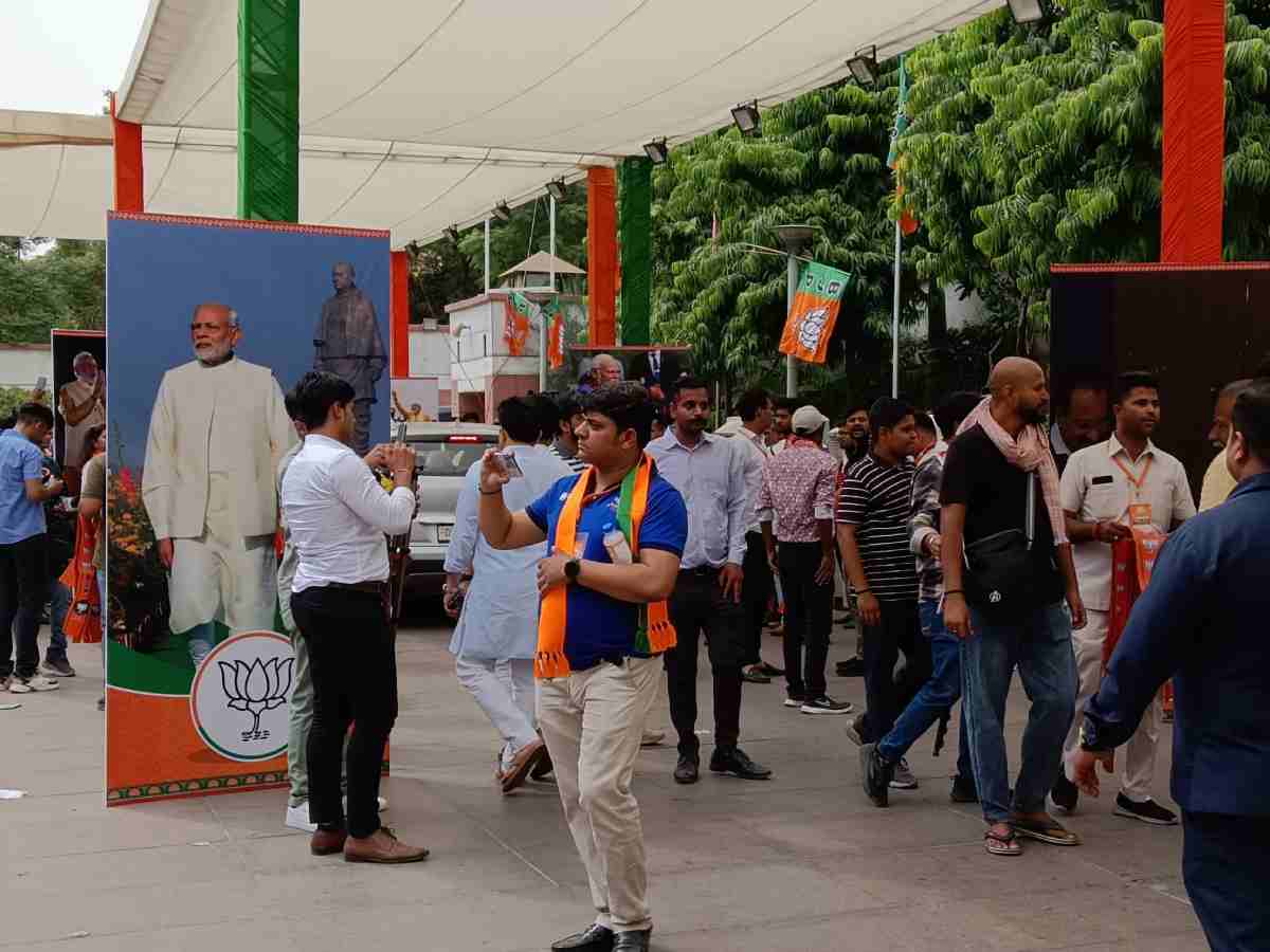 Election Results 2024: Supporters throng BJP HQ, leaders remain absent