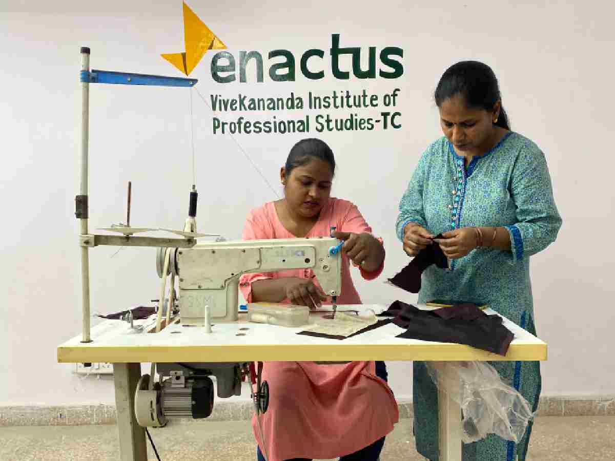 AT WORK: Women making use of unused pieces of cloth to stitch a product at a training centre of Project Tahsin