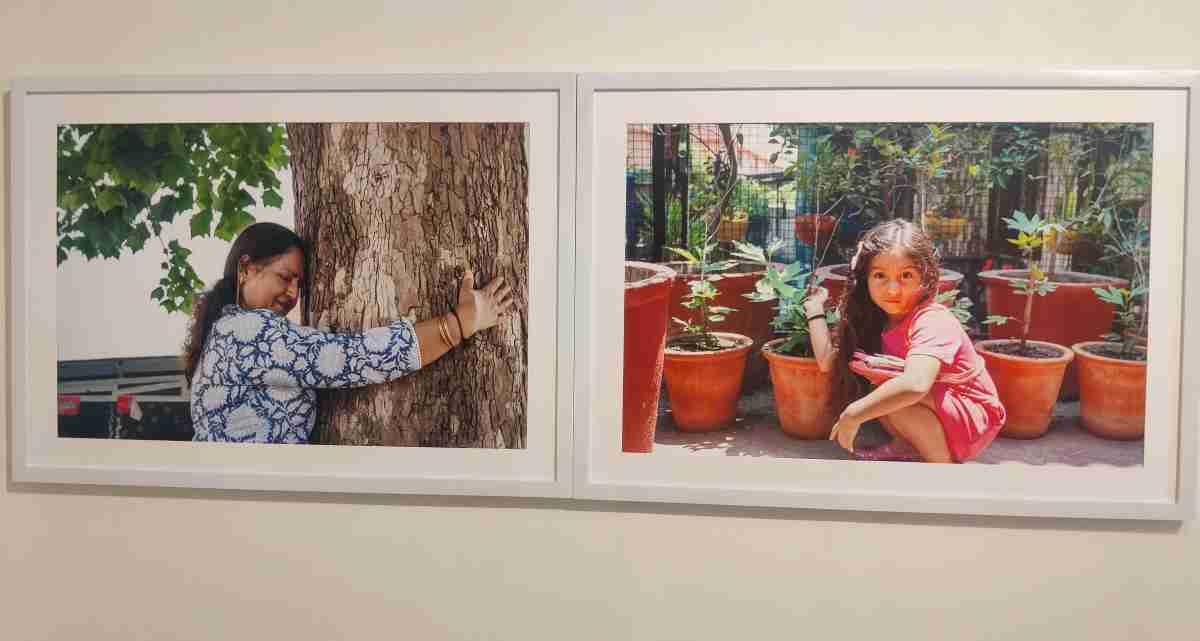 NATURE's BOND: (Left) Actress Nirmala Dhar hugs a chinar tree that she planted on her daughter’s birthday in Dehradun; her grandchild now waters all the chinars she planted at home