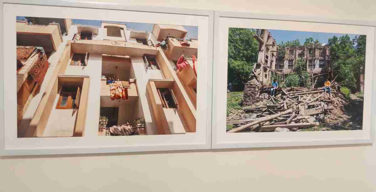 LOST HOMES: Ruins of houses in Kashmir (left); Jagti Camp, Jammu