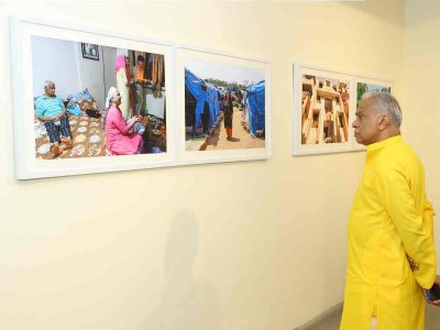 PHOTO APPRECIATION: A visitor viewing the pictures at the exhibition