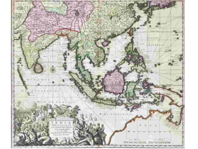  1730: Map of Eastern India and adjacent islands, presented with new delineation