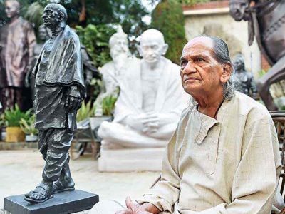 Ram Sutar, 99, is renowned for his captivating sculptures of the Mahatma