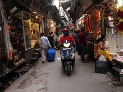 MAIN HUB: Despite the thickening smog, Chandni Chowk, the historic centre of Delhi, has managed to hold on to some footfall