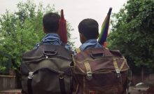 Bagless: Students on way to school PHOTO: GETTY