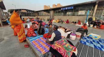 AIIMS patients’ attendants suffer smog, freezing cold