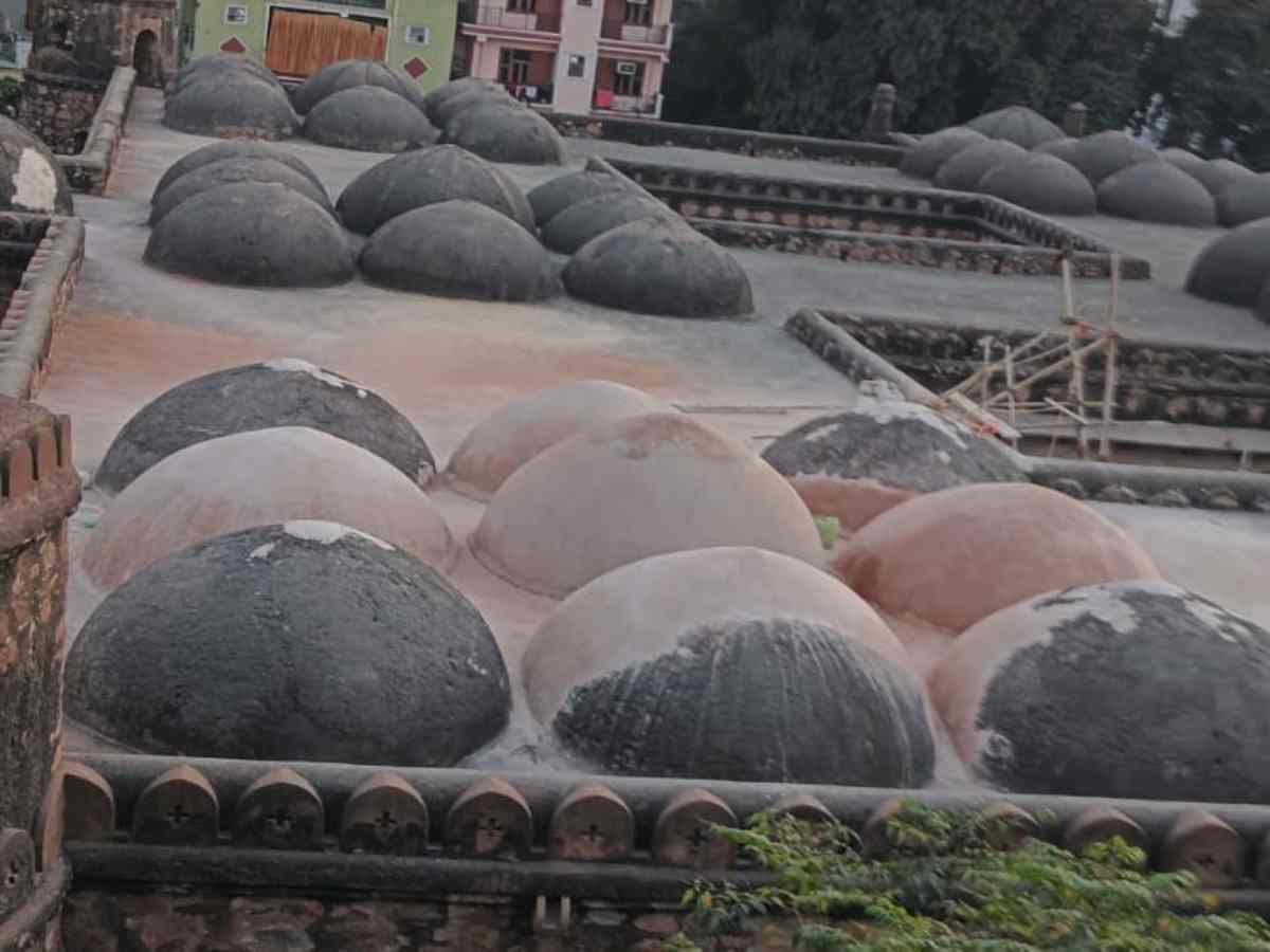 Domes of Khirki Masjid after restoration