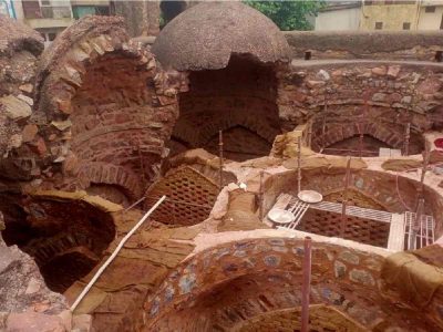 Domes of Khirki Masjid before restoration