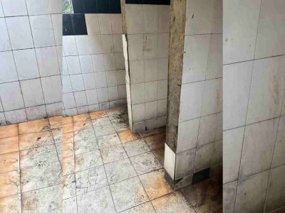 Urinals missing from a public toilet near ShadipurMetro Station 