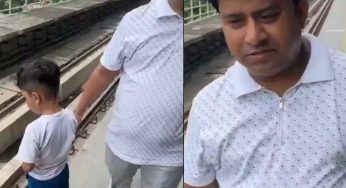 Video: ‘Most uncivilised’, Dad faces flak as son urinates at Delhi metro station