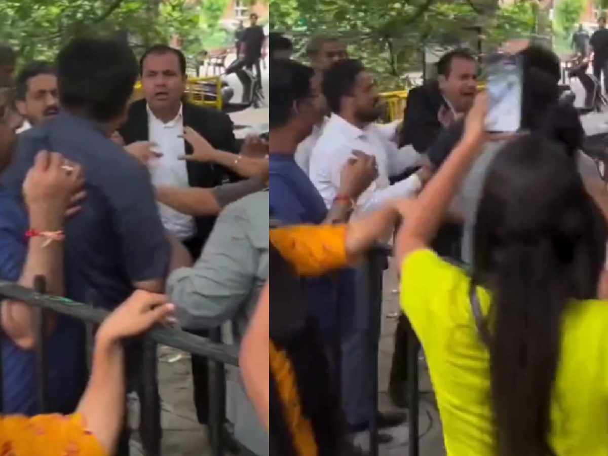Watch: Lawyer caught slapping dog lover amid protest at SC