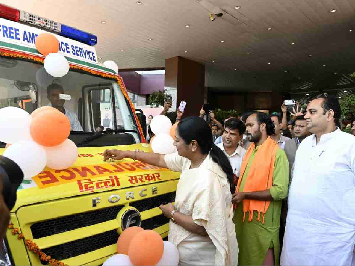‘Ambulance before pizza’: Delhi CM flags off 11 CATS vehicles, unveils health initiatives
