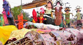 Downpour dampens Dussehra, artisans struggle to repair effigies