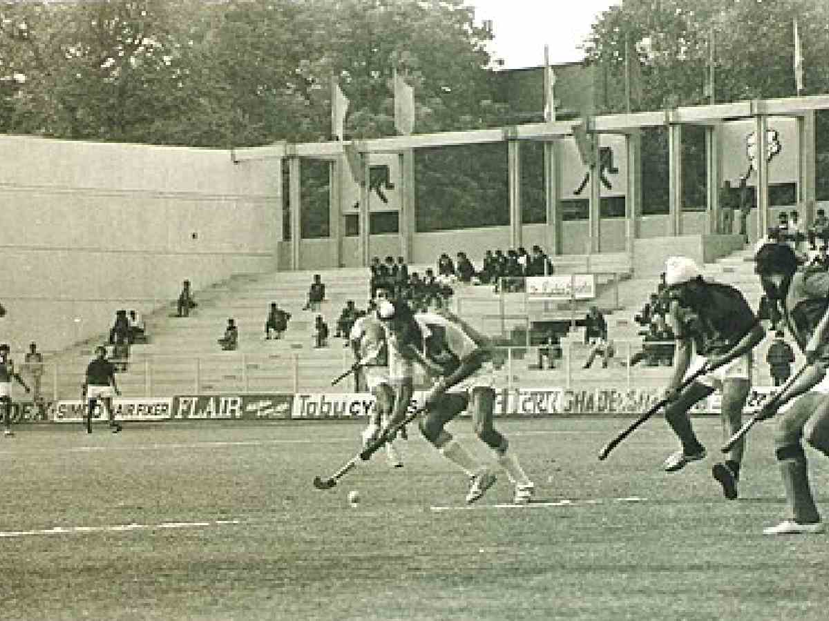 A hockey match at Shivaji Stadium, New Delhi