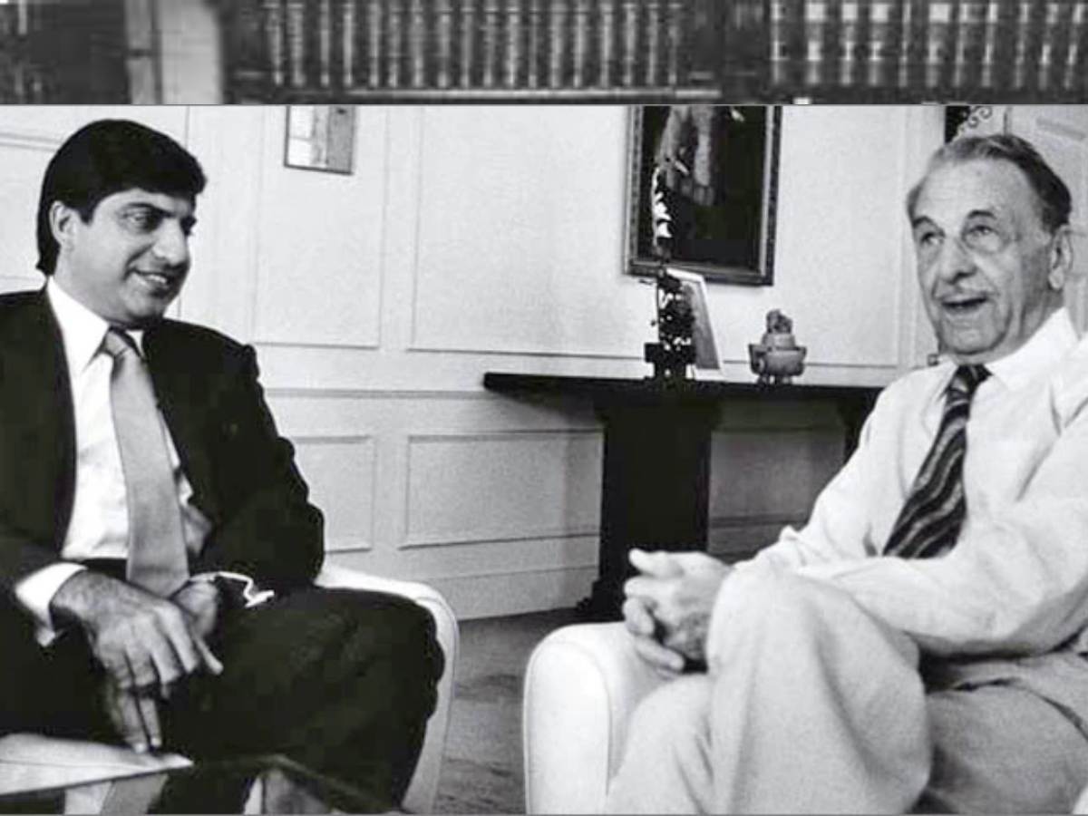 Ratan Tata (left) with JRD Tata