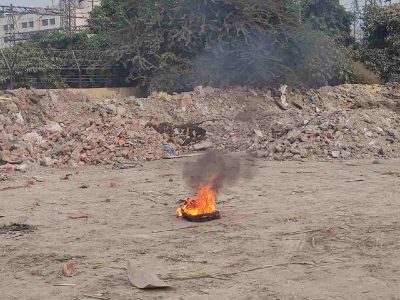 Civic body accused of dumping construction waste in East Delhi amid pollution crisis