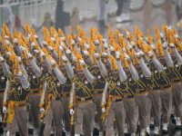 Soldiers march with wet uniforms, boots as Republic Day rehearsal held amid rain