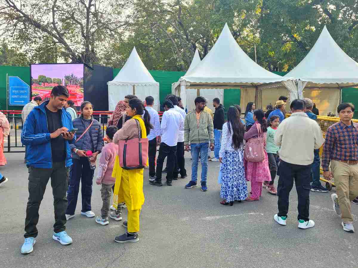 Amrit Udyan draws large crowds during its annual opening. Photo: Umar Dar