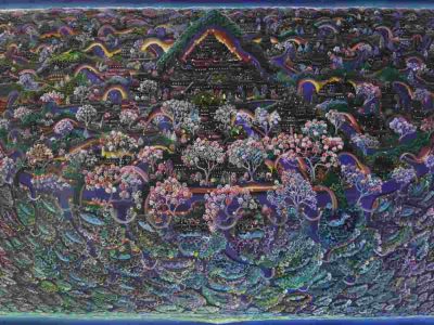 At Palette Art Gallery, Om Soorya reimagines landscape as a shifting inner terrain