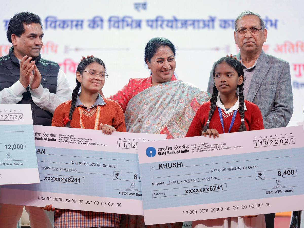 Rekha Gupta disburses education aid to 15,700 workers’ children