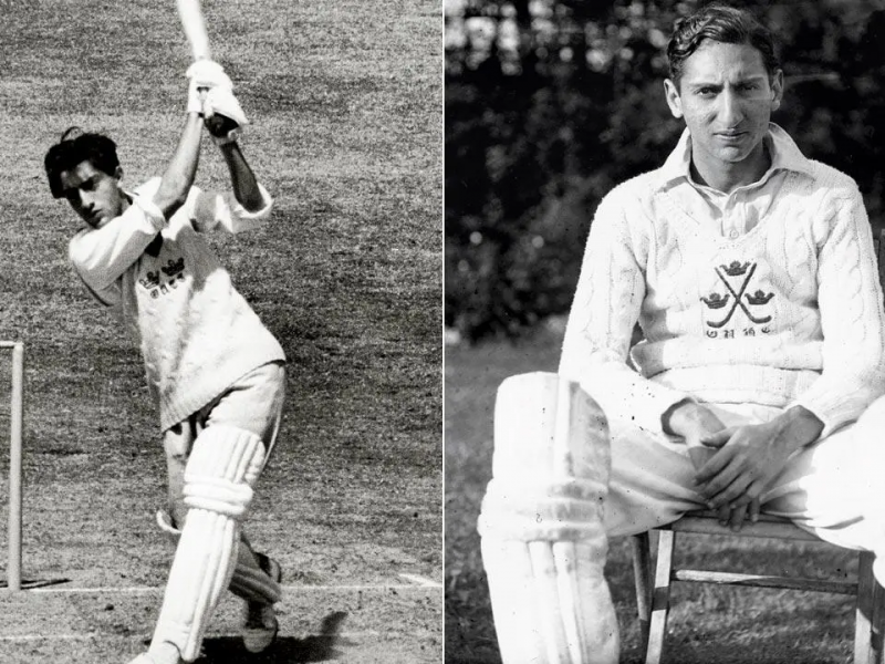 Mansur Ali, the ninth Nawab of Pataudi and captain of the Oxford University team, and his father Iftikhar Ali Khan (right)