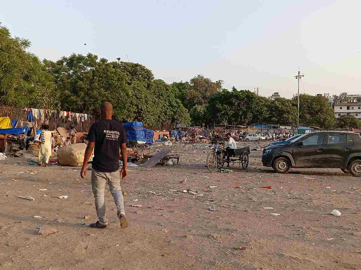 This plot of land near Jama Masjid serves as the residence for a multitude of homeless taking to smack and inhalants