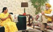 Rekha Gupta with LG Taranjit Singh Sandhu