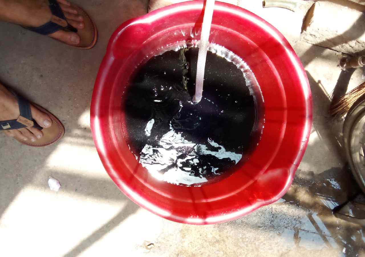 Contaminated, sewage water flows through the sinks in Karol Bagh