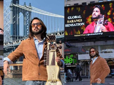 Nabeel Khan becomes the first sarangi maestro featured on Times Square billboard in New York City
