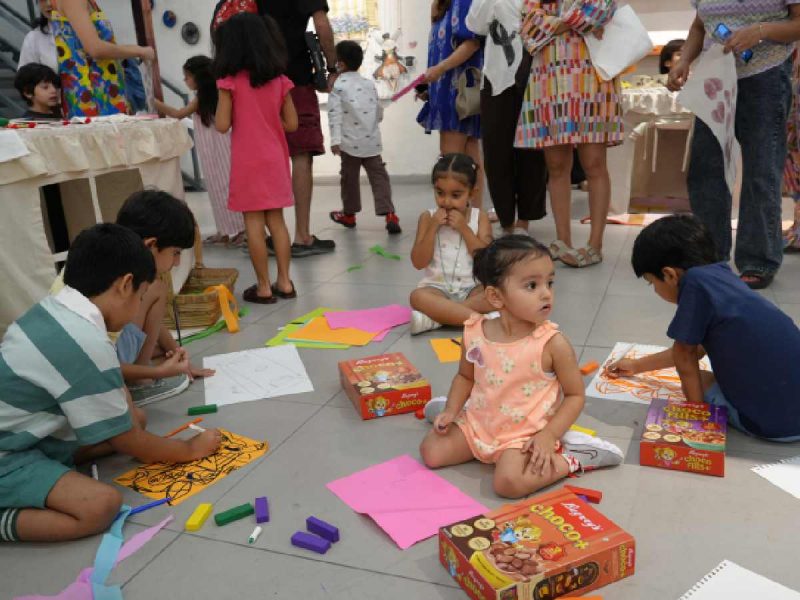 Children enjoy a hands-on art activity