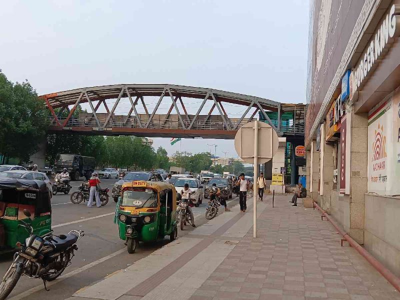 A fleet of vehicles parked on the Dhaula Kuan stretch of the highway
