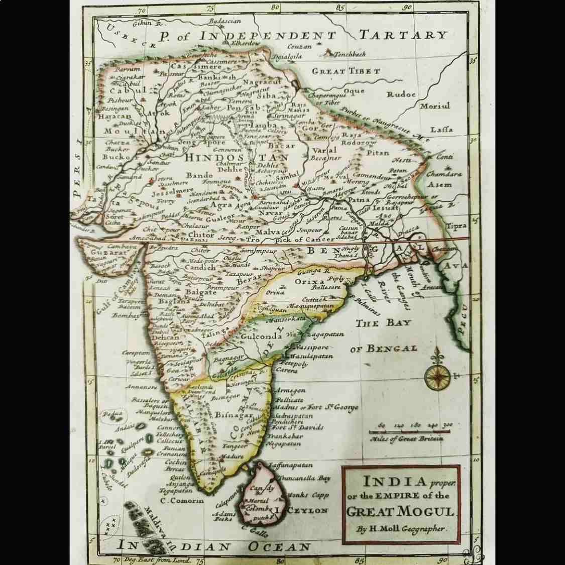 historical map of India during the reign of theGreat Mughal Empire 