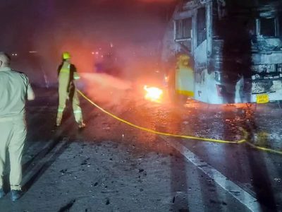 Nine killed, more than 20 rescued as bus catches fire on Yamuna Expressway in Greater Noida