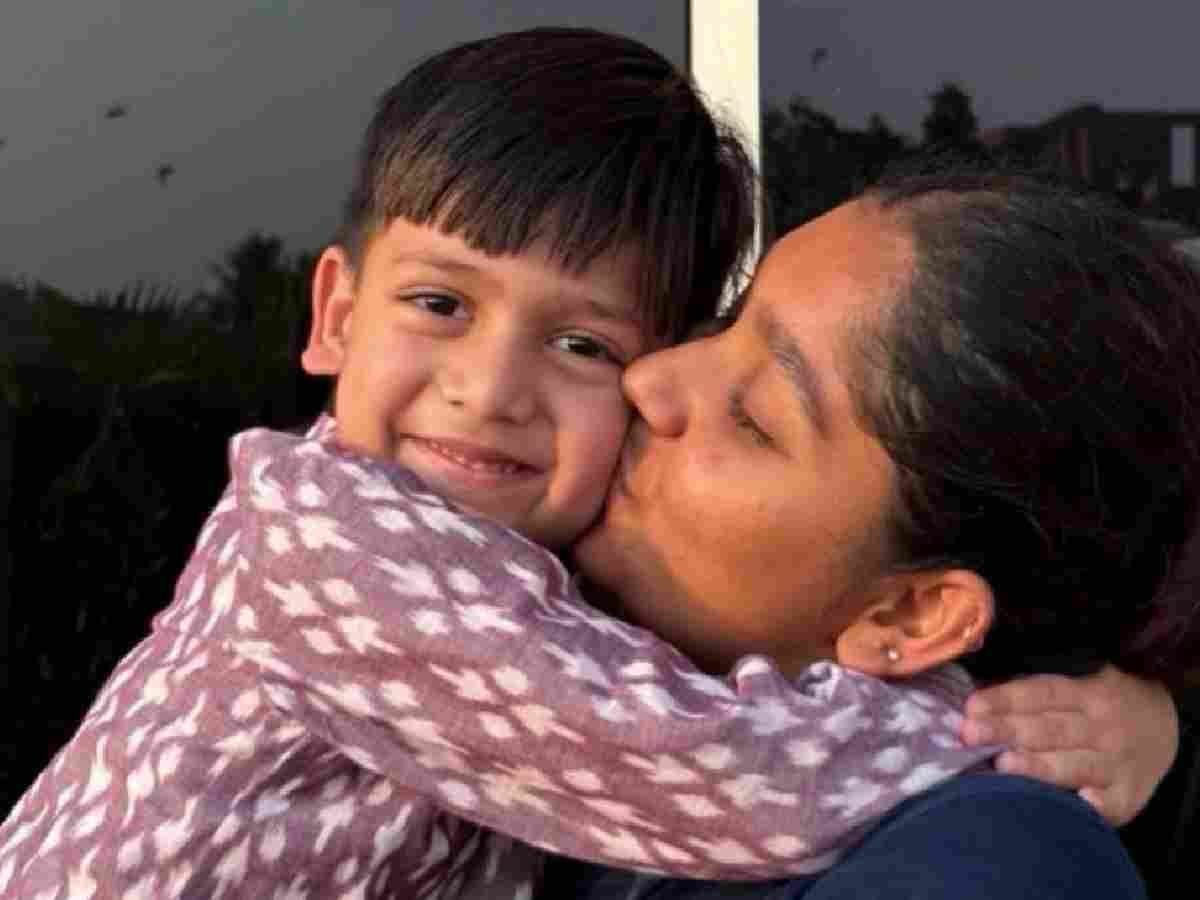 Meenal with her little brother