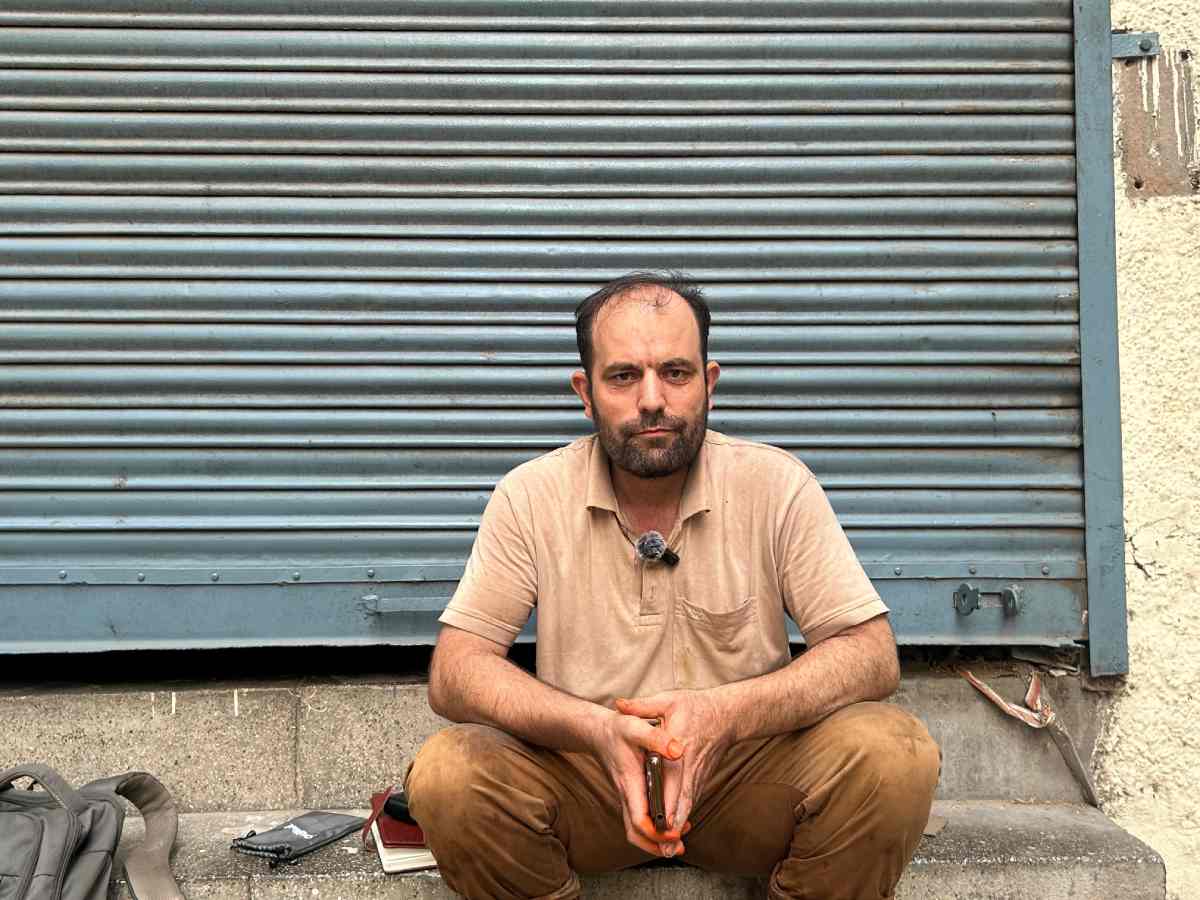 Meer Agha, an Afghan refugee from Badakhshan, at his workplace in Lajpat Nagar, Delhi