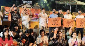ABVP holds protest at JNU against professor accused of sexual misconduct