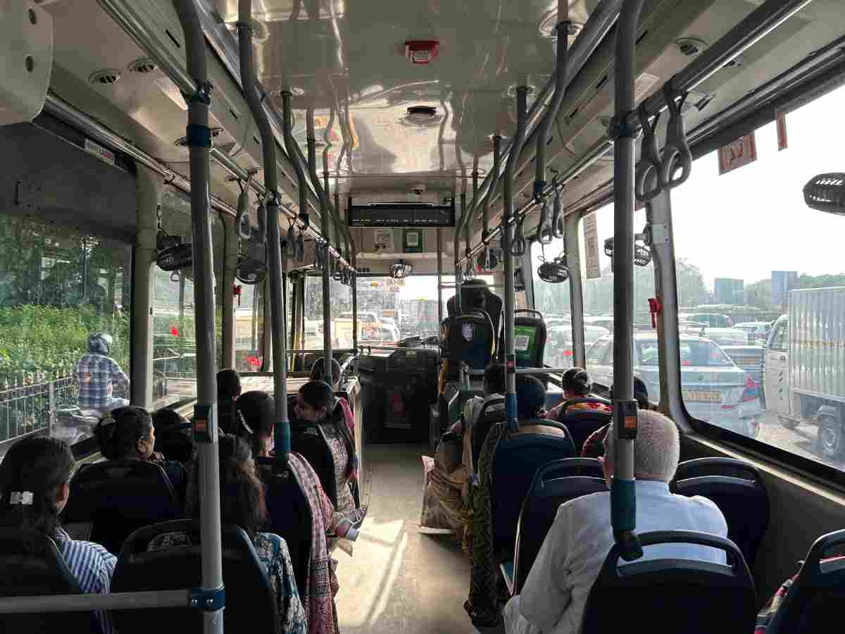 A DTC bus on way to the Mehrauli terminal