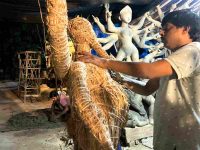 80 idols, two weeks, 12-hour days: CR Park’s Durga Puja preparations in full swing