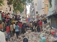 Several suspected trapped after a four-storey building collapses in Delhi’s Seemapuri